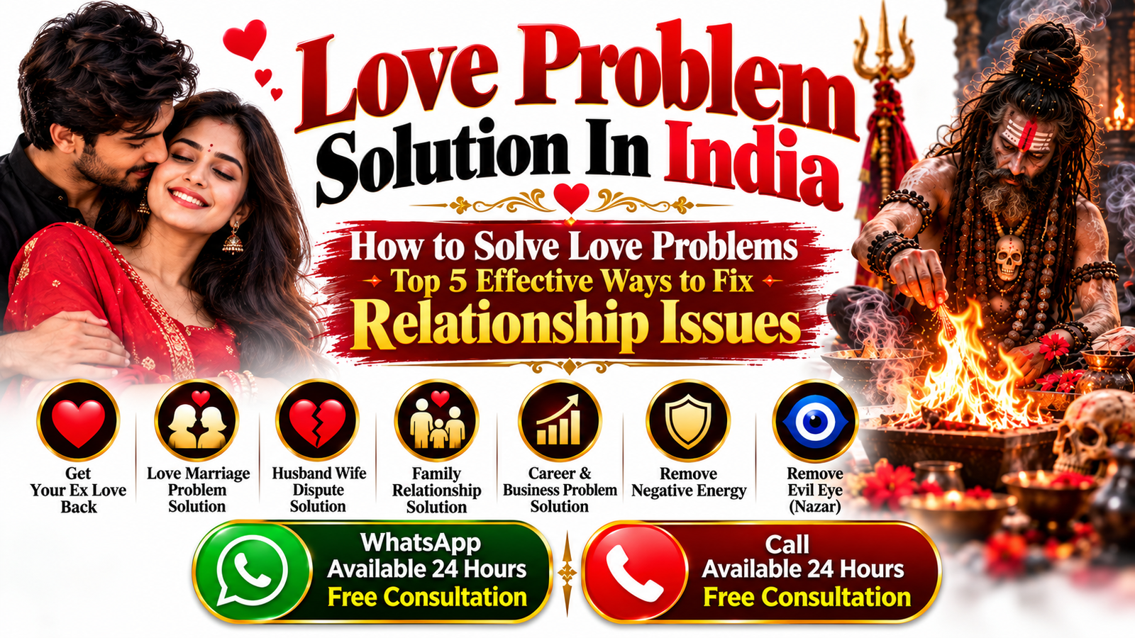 Love Problem Solution in India – How to Solve Love Problems | Top 5 Effective Ways to Fix Relationship Issues