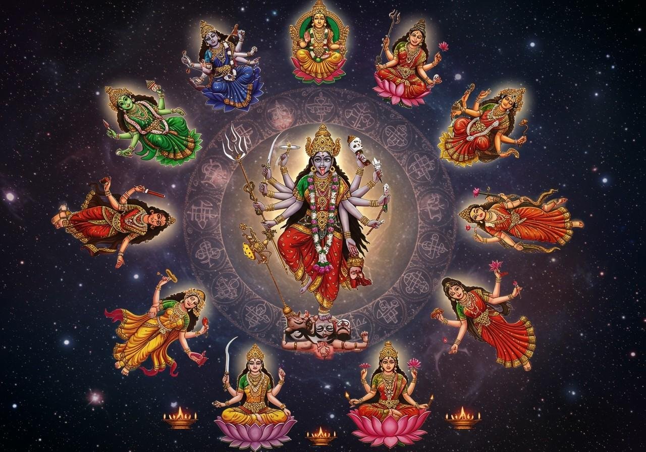 Hindu goddesses worshipped in Indian Tantrik traditions including Maa Kali, Maa Tara and Goddess Durga