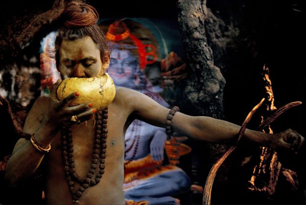 Indian Tantrik Baba performing traditional Tantra rituals and Mantra chanting for spiritual Siddhi